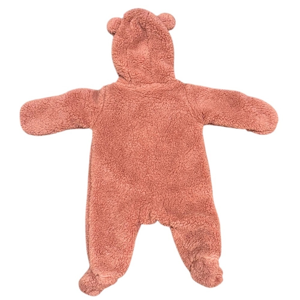 Carters infant baby girl pink fuzzy Sherpa pink bunting winter snow suit Sz NB - Picture 2 of 3